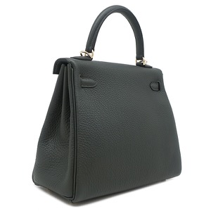 エルメス 2WAYバッグ ケリー25 内縫い トゴ グリーン 深緑 ショルダー ハンドバッグ  中古