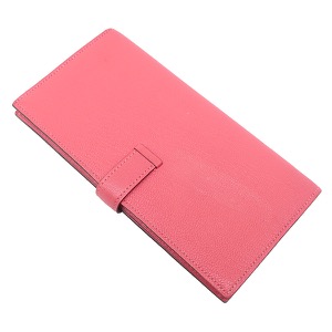 エルメス 長財布 ベアンスフレ シェーブル ピンク 二つ折り財布  中古