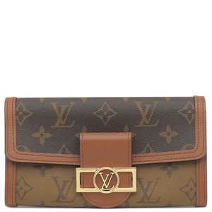 ルイヴィトン 長財布 ポルトフォイユ サラ ドーフィーヌ モノグラムキャンバス ブラウン 茶  M46645 中古