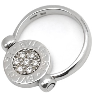 ブルガリ リング 指輪 ブルガリブルガリ フリップ K18WG シルバー 18K 750 18金 1Pダイヤ 中古