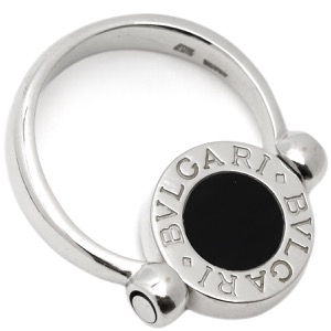 ブルガリ リング 指輪 ブルガリブルガリ フリップ K18WG シルバー 18K 750 18金 1Pダイヤ 中古