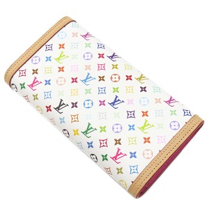 ルイヴィトン 長財布 LV×TM ポルトフォイユ サラ NM モノグラムマルチカラー ホワイト 白 ピンク マルチカラー 村上隆  M13397 中古