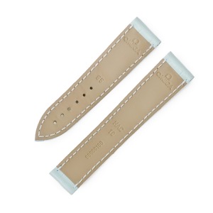 オメガ 腕時計パーツ 純正 クロコバンド クロコダイル ブルー 未使用 ベルト ストラップ バックル用 18mm ライトブルー 水色  中古