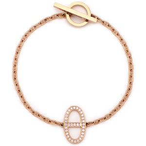 エルメス ブレスレット シェーヌダンクル コントゥール K18PG ゴールド SH Au750 18K ダイヤ  H122404B 中古