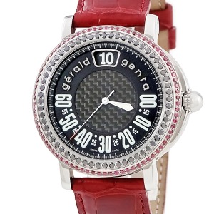 ジェラルド・ジェンタ レトロ スポーツ RSP.X.10 純正ブラックダイヤ&ルビー ジャンピングアワー 自動巻き