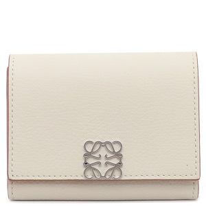 ロエベ カードケース スクエア コイン カードホルダー ベージュ アナグラム C821Z94X02 中古