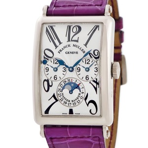 フランクミュラー ロングアイランド マスターバンカー ルナ 1250MBLDT K18WG無垢 GMT ギヨシェ 自動巻き