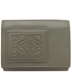 ロエベ 三つ折り財布 トライフォールド ウォレット カーキグリーン 小銭入れ 札入れ コンパクト C565TR2X04 中古