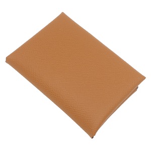 エルメス カードケース カルヴィ デュオ ヴォーエプソン ブラウン未使用 茶  中古