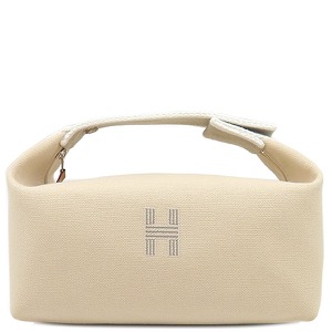 エルメス ポーチ ブリッド ア ブラック PM トワルアッシュ ベージュ ハンドバッグ バニティバッグ トワルH  中古