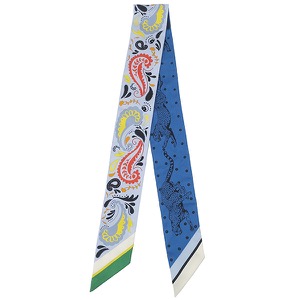 エルメス スカーフ ツイリー シルク マルチカラー 【GUEPARDS BANDANA MULT/チーター バンダナ】  中古