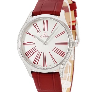 オメガ デ ヴィル トレゾア 428.18.36.60.04.002 純正ダイヤ シルバー レッド クオーツ