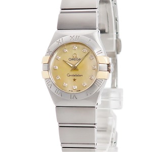 オメガ コンステレーション 123.20.24.60.57.002 K18YG×SS コンビ 純正ダイヤ シェル シャンパン クオーツ