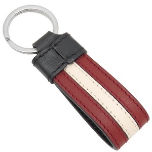 バリー キーリング RBN STR KEYFOB レザー レッド キーホルダー 赤 白 黒未使用 MLK00R 中古