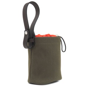 エルメス ポーチ 犬用トリーツポーチ コットンキャンバス カーキグリーン オレンジ ペット用品 お散歩バッグ  中古