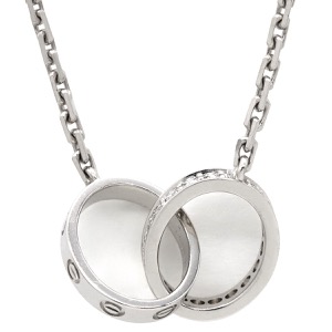 カルティエ ネックレス ベビーラブ ダイヤ K18WG シルバー 18金 750WG   B7013700 中古