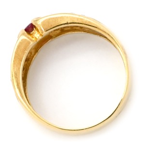 リング 指輪 ルビー ダイヤリング K18YG ゴールド Au750 18K 18金  中古