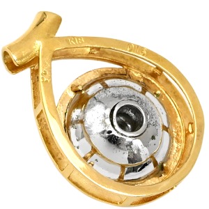 ペンダントトップ K18YG ゴールド K18YG×Pt コンビ 1P ダイヤ  中古