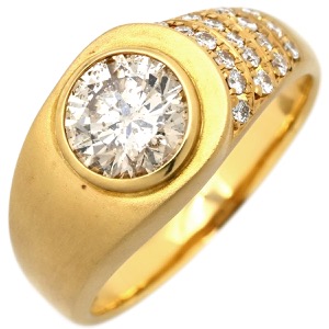 リング 指輪 ダイヤリング K18YG ゴールド 中古