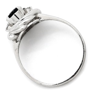 リング 指輪 ブルーサファイア ダイヤリング Pt900 シルバー 青  中古