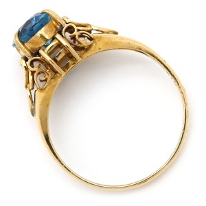 リング 指輪 ブルートパーズ  K18YG ゴールド 青  中古