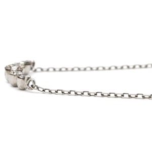 ネックレス ダイヤペンダント K18WG シルバー ティアラ 5P 5石 一文字  中古