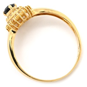 リング 指輪 ブルーサファイア ダイヤリング K18YG ゴールド 18K 750 YG  中古