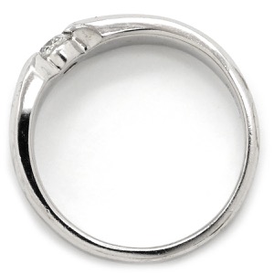 リング 指輪 ダイヤリング K18WG シルバー 1P 1粒  中古