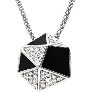 ネックレス ダイヤ ペンダント K18WG シルバー 750 18K 18金 WG   中古