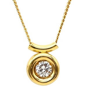 ネックレス ダイヤペンダント K18YG ゴールド 750 18K 1P 1粒  中古