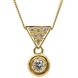 ネックレス ダイヤペンダント K18YG ゴールド 750 18K  中古