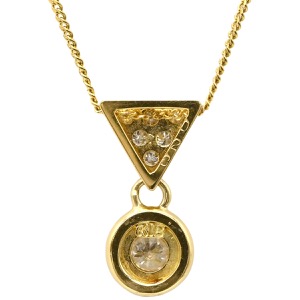 ネックレス ダイヤペンダント K18YG ゴールド 750 18K  中古