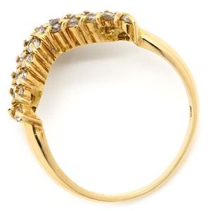 リング 指輪 ダイヤリング K18YG ゴールド V字 Vライン  中古