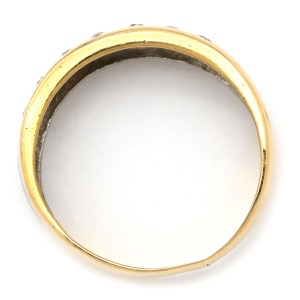 リング 指輪 ダイヤリング K18YG ゴールド コンビリング 7Pダイヤ 7石  中古