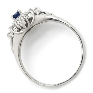 リング 指輪 ブルーサファイア ダイヤリング Pt900 シルバー 青  中古