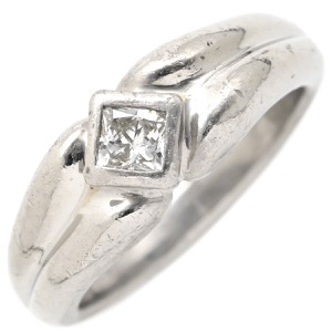 リング 指輪 ダイヤリング Pt900 シルバー 1P I粒   中古