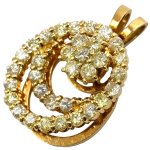 ペンダントトップ K18YG ゴールド 750 YG ダイヤモンド  中古