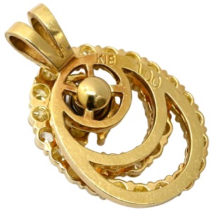 ペンダントトップ K18YG ゴールド 750 YG ダイヤモンド  中古