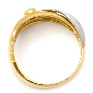 リング 指輪 ダイヤリング K18YG ゴールド コンビリング 1Pダイヤ  中古