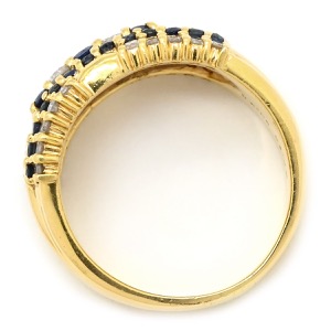 リング 指輪 サファイア ダイヤ リング K18YG ゴールド 中古