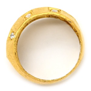 リング 指輪 ダイヤリング K24YG ゴールド 甲丸 10P 10粒  中古