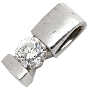 ペンダントトップ ダイヤ ペンダントトップ K18WG シルバー 1P 1粒 ペンダントヘッド 18K 18金 750  中古