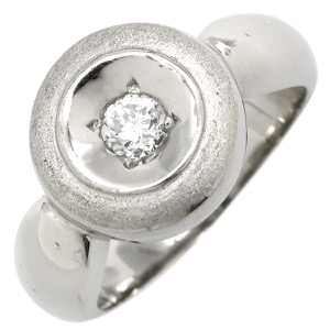 リング 指輪 ダイヤリング Pt850 シルバー 1P 1粒  中古