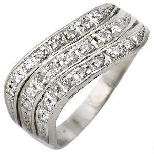 リング 指輪 ダイヤリング Pt900 シルバー 中古