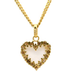 ネックレス ハート ダイヤペンダント K18YG ゴールド 750 18K  中古