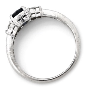 リング 指輪 ブルーサファイア ダイヤリング Pt900 シルバー 青  中古