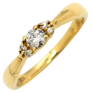 リング 指輪 ダイヤリング K18YG ゴールド 5P 5石  中古