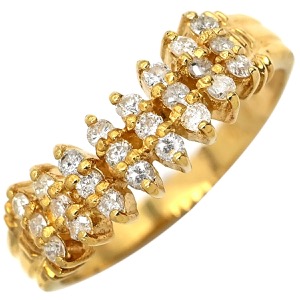 リング 指輪 ダイヤリング K18YG ゴールド 中古