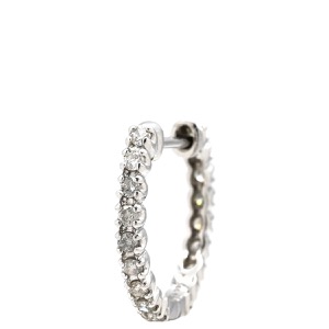 ピアス ダイヤピアス 片耳用 Pt900 シルバー フープピアス  中古