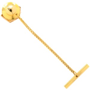 タイピン K18YG ゴールド シトリン オレンジ Au750 18K 18金 黄水晶 天然石 タイタック 中古